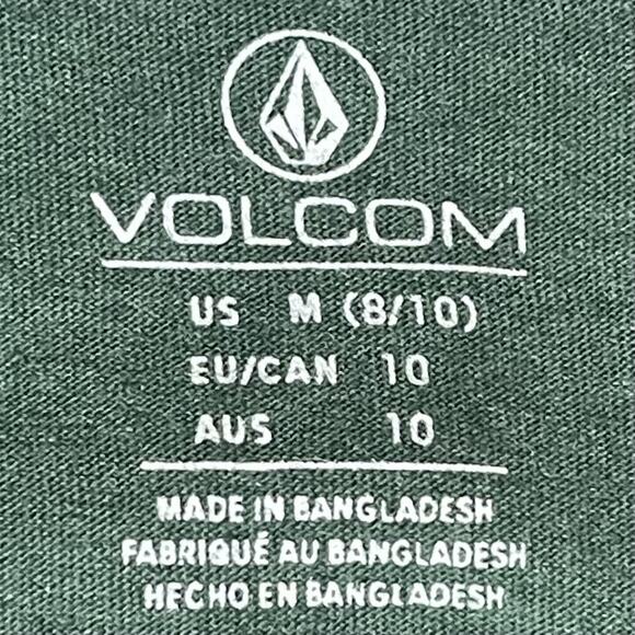 Volcom Girls Medium 8/10 Green Long Sleeve Shirt Palm Tree Logo NWT Casual - Picture 2 of 9